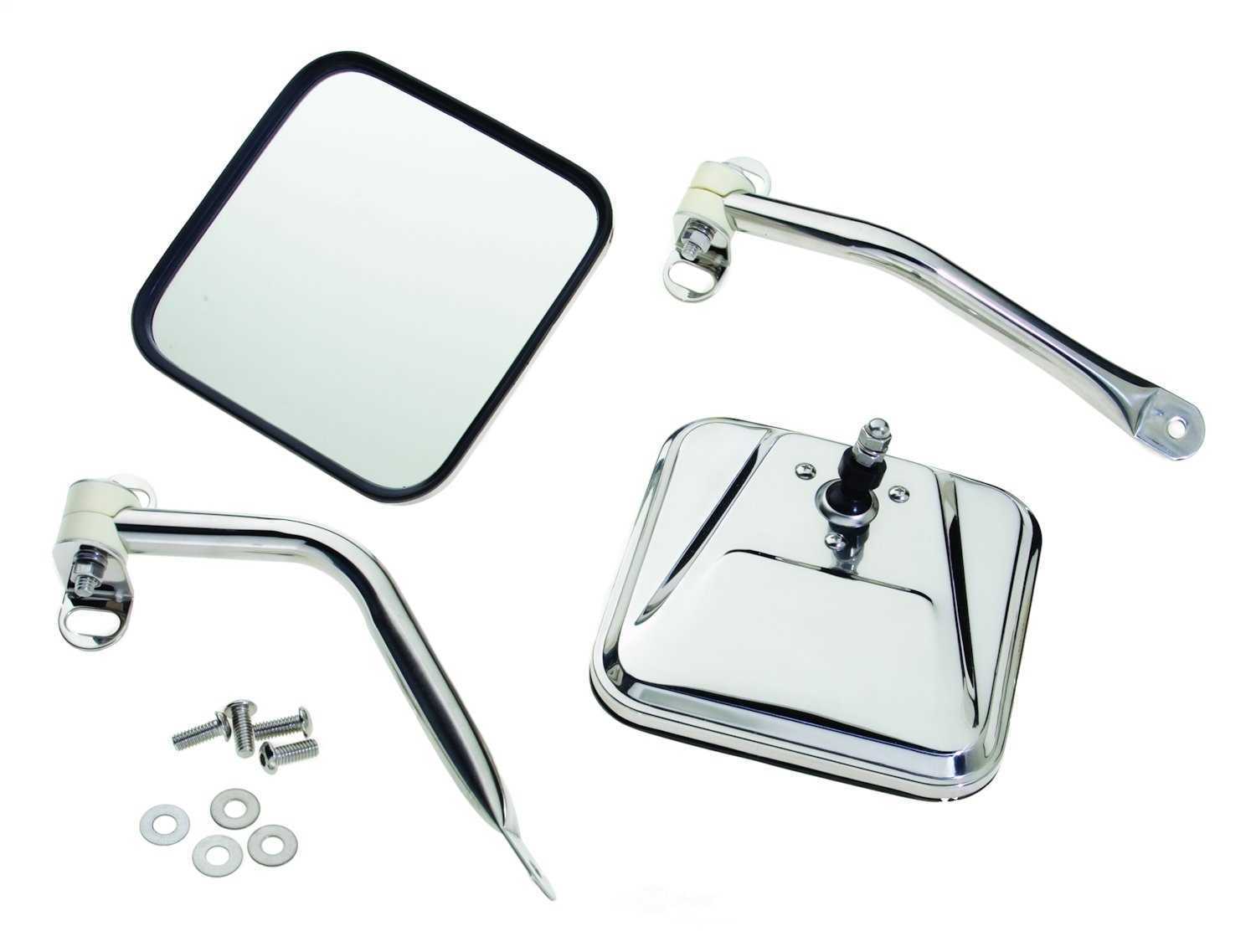 FIT 87-95 WRANGLER 76-83 CJ5 76-86 CJ7 81-86 CJ8 STAINLESS STEEL DOOR MIRROR SET0