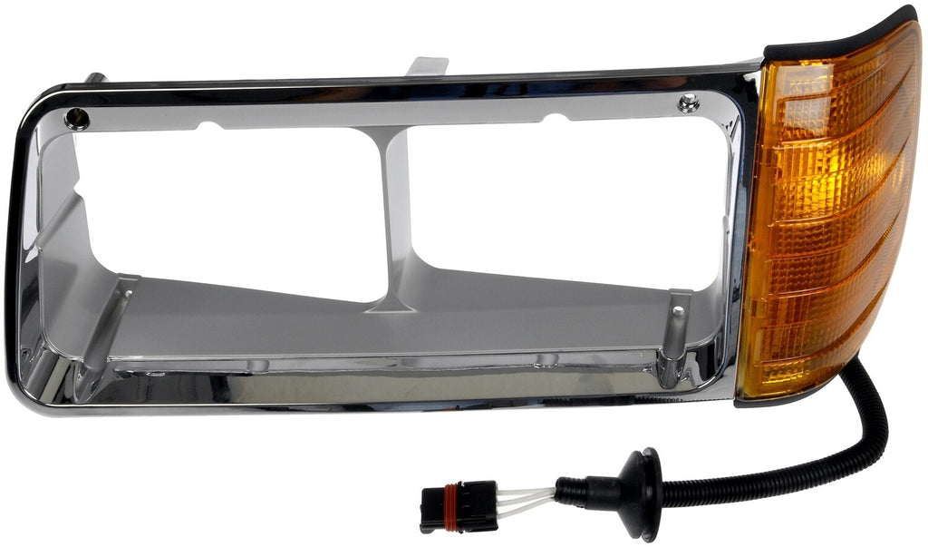 FITS 90-96 FLD 120 96 FLD 120SD DRIVER  CHROME HEADLAMP BEZEL W/CORNERING LAMP1