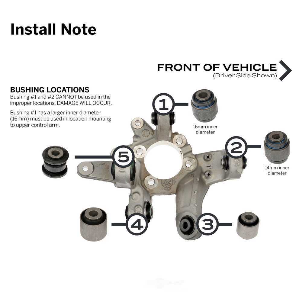 FIT 2011-2019 EXPLORER POLICE INTERCEPTOR RIGHT OR LEFT REAR KNUCKLE BUSHING KIT1