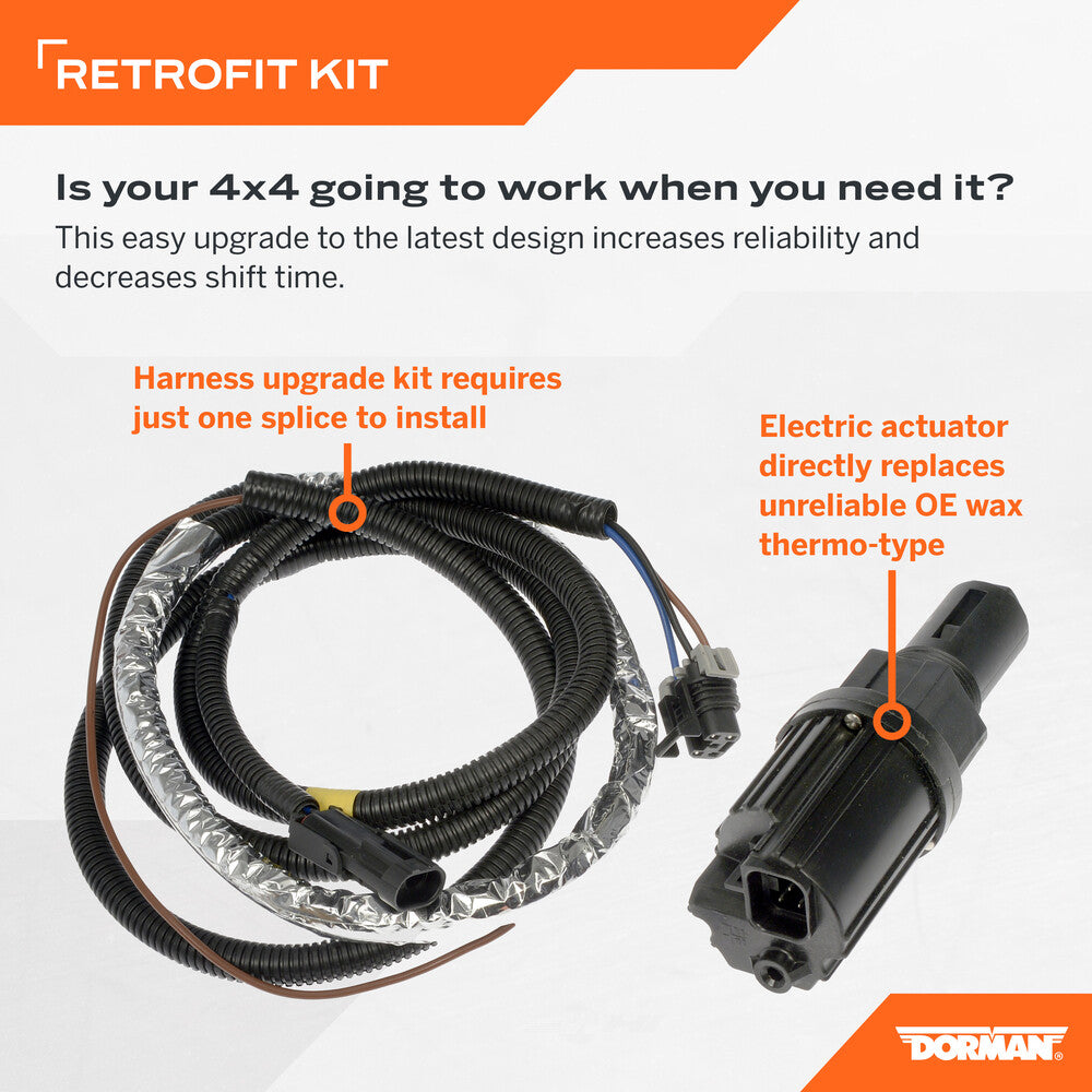 FITS 88-96 TO 12/95 GMC CHEV K1500 K2500 K3500 UPGRADE 4WD ACTUATOR & WIRING KIT4