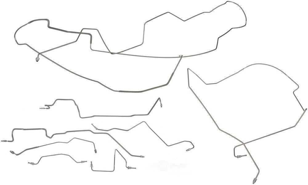02 DAKOTA EXT CAB 4WD 2 WHEEL ABS 8.25 REAR AXLE STAINLESS STEEL BRAKE LINE KIT0
