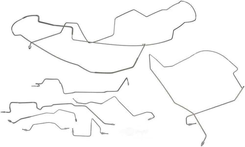 02 DAKOTA EXT CAB 4WD 2 WHEEL ABS 8.25 REAR AXLE STAINLESS STEEL BRAKE LINE KIT0